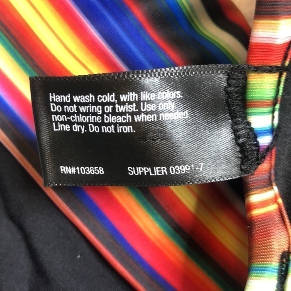 A.N.A - A NEW APPROACH Black & Multicolor Striped Push-Up Bikini Set -Size Small - Picture 5 of 8